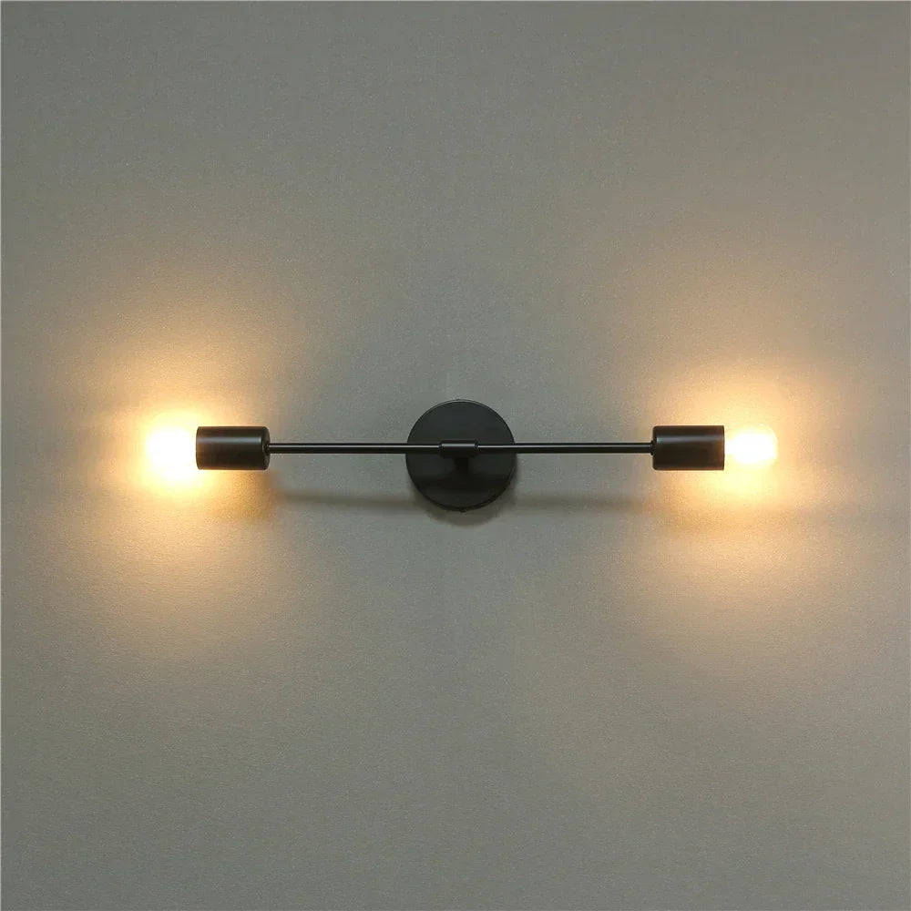 Modern Twin Wall Sconce  Black Metal Linear Design - Product detail 4