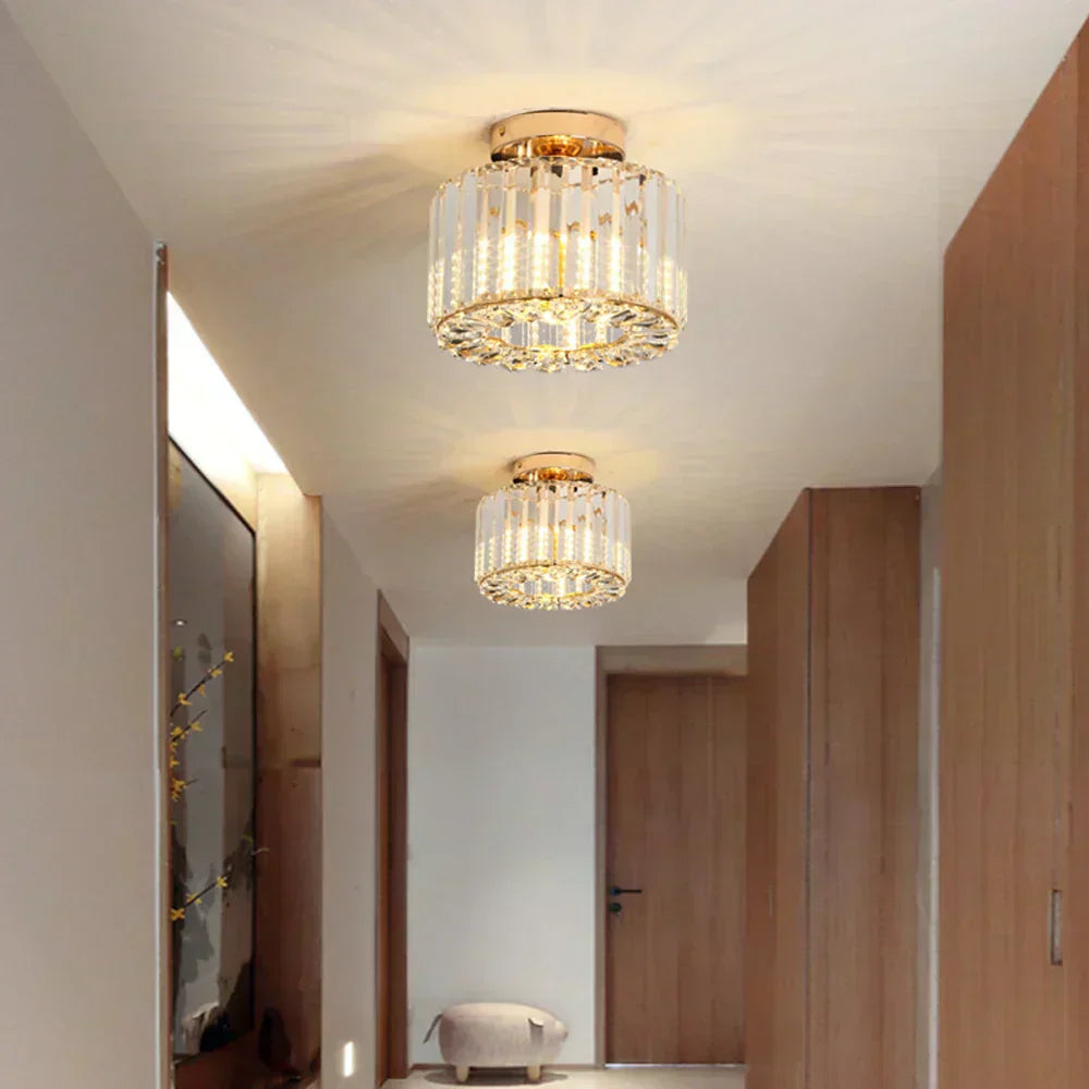 Crystal Ceiling Light Modern Glass Prism Design - Detailed view