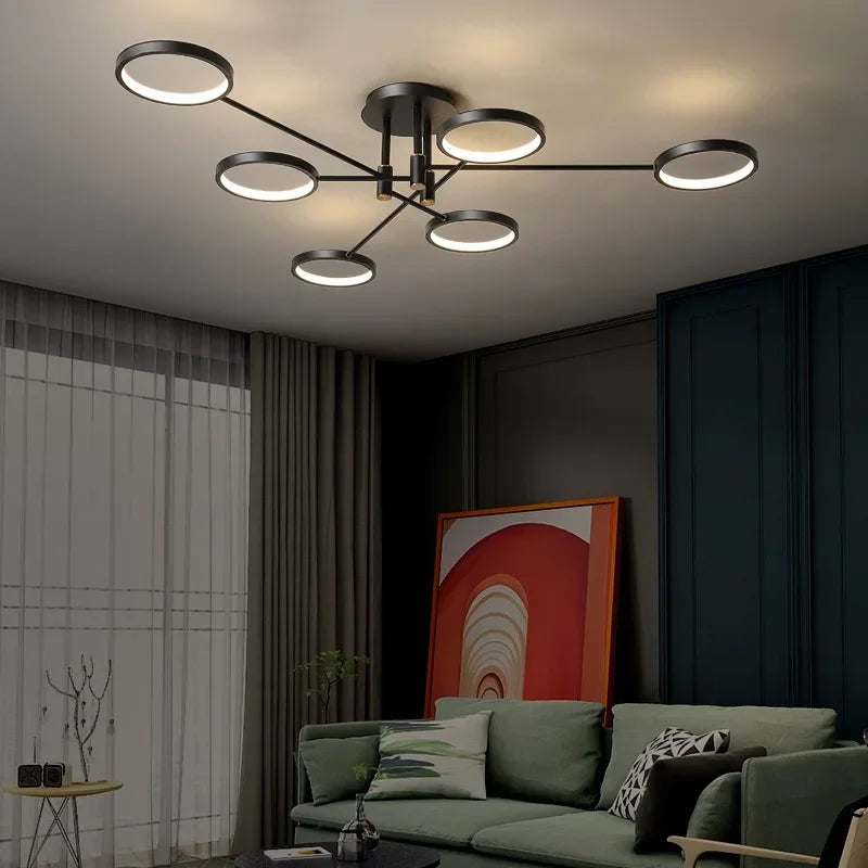 Modern LED Ceiling Light 8-Ring Geometric Design - Product detail 4