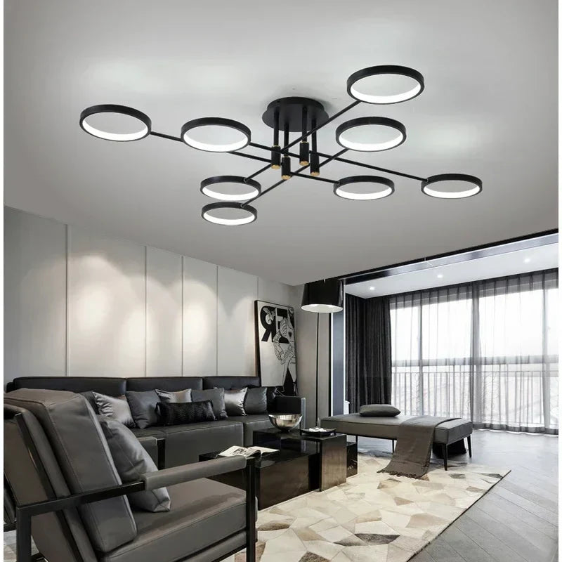 Modern LED Ceiling Light 8-Ring Geometric Design - Product detail 5