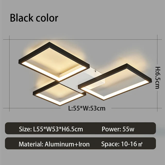 Modern LED Ceiling Light  Geometric Gold Frame Design - Product example