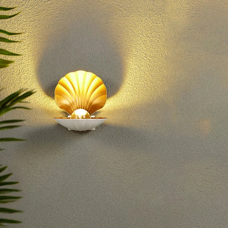 Coastal Wall Light Gold Shell Sconce Design - Product example
