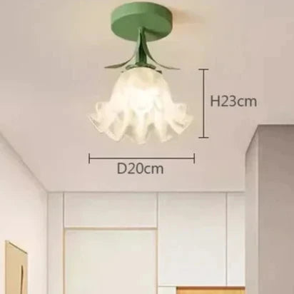 Floral Ceiling Light Glass Petal Shade Design - Product detail 8