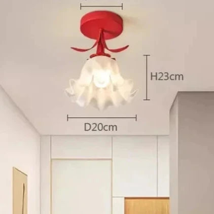 Floral Ceiling Light Glass Petal Shade Design - Product detail 5