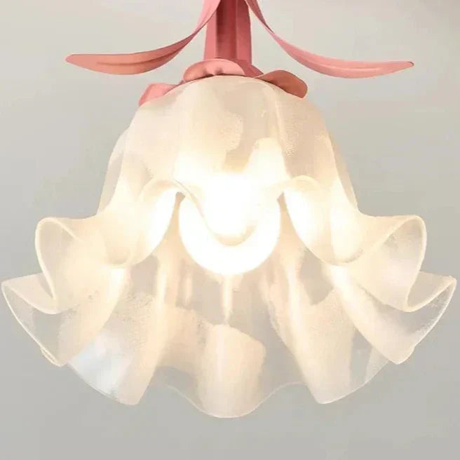 Floral Ceiling Light Glass Petal Shade Design - Product example