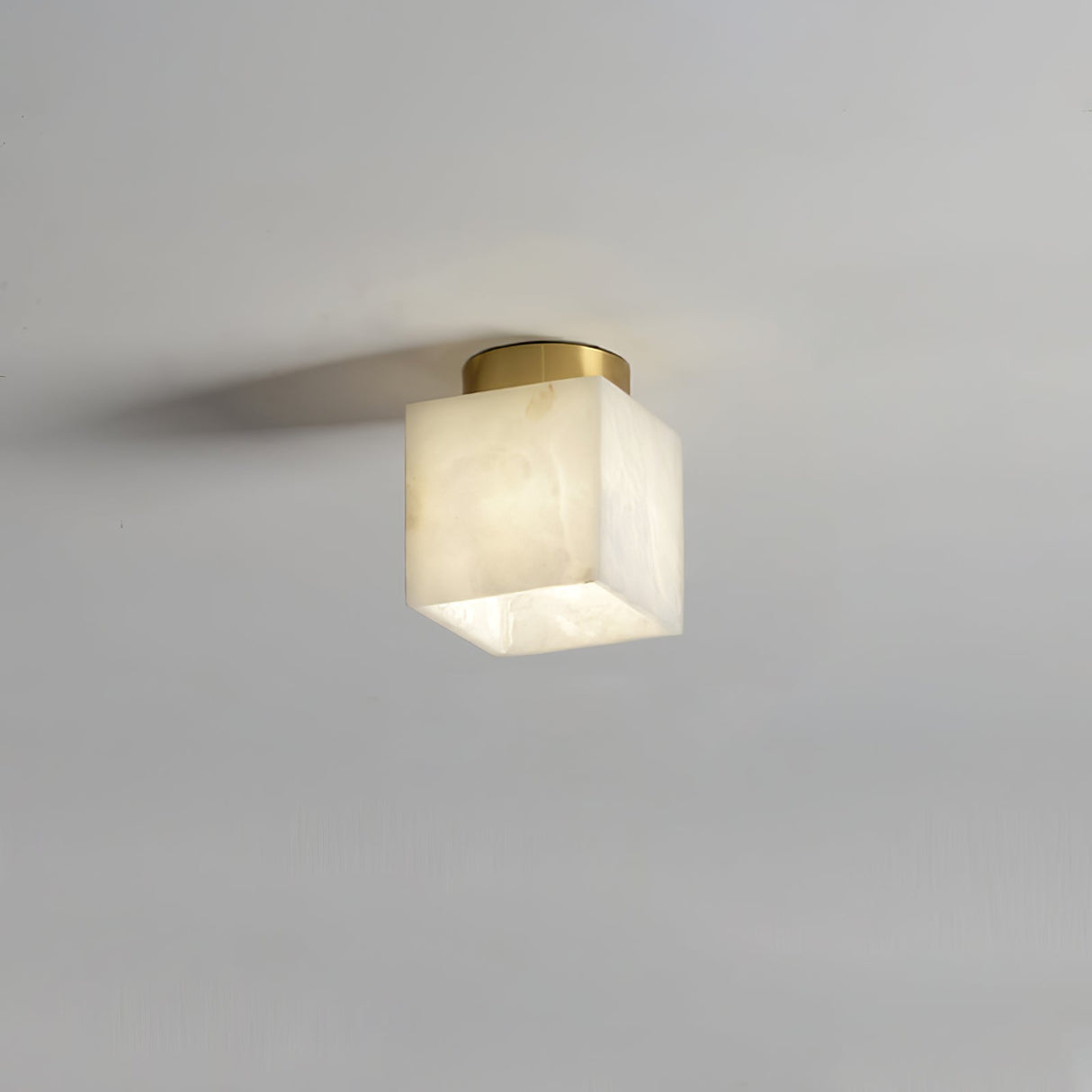 Modern Globe Ceiling Light  Alabaster Glass with Brass Trim - Product detail 5