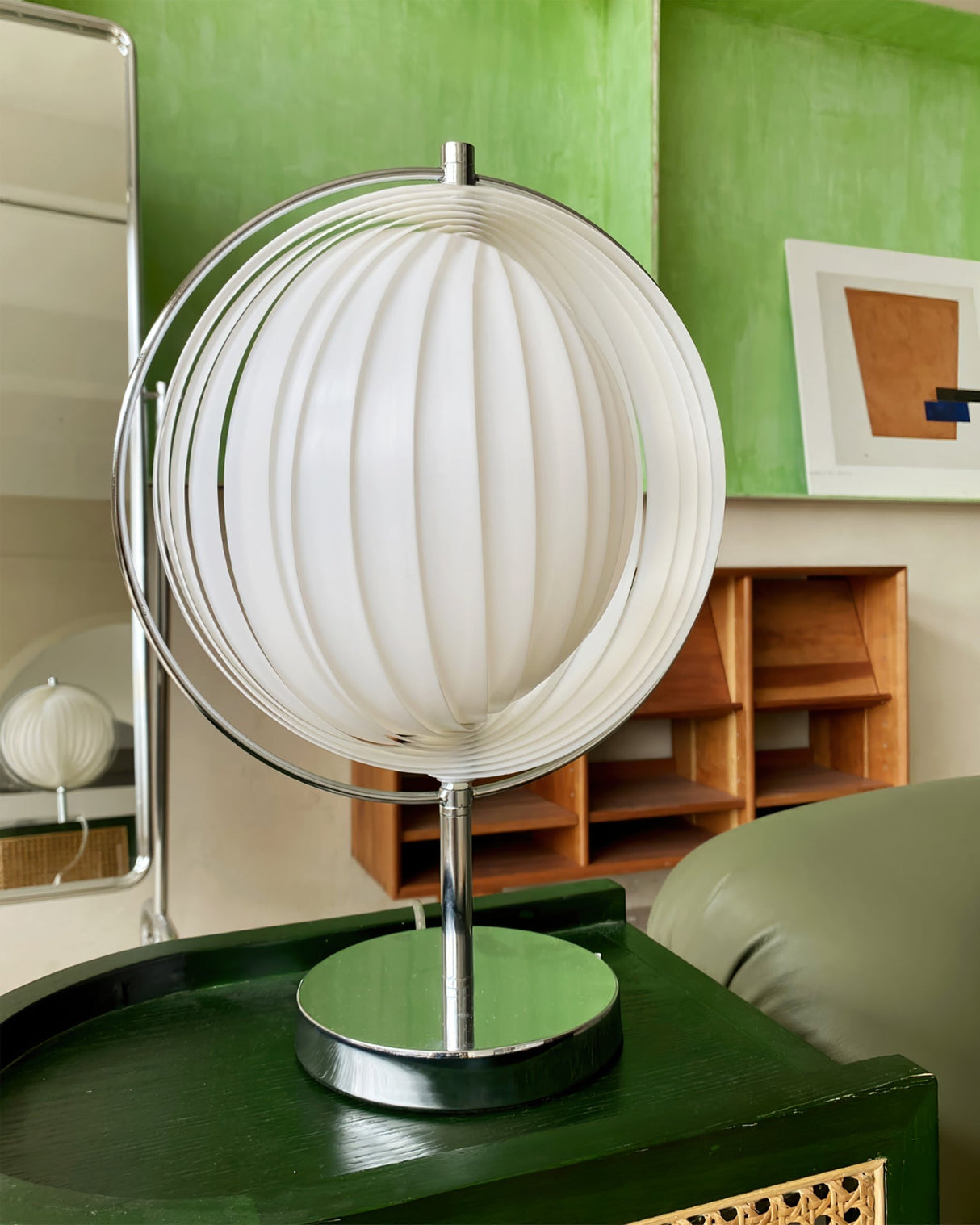 Modern Rotatable Table Lamp Chrome Base White Sphere Design - Product detail 8