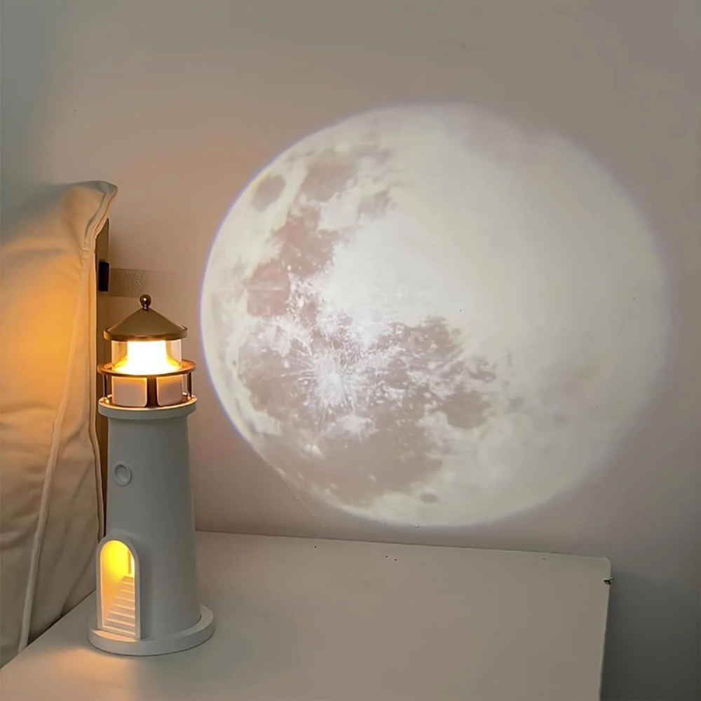Lighthouse Moon Lamp 3D Projection Night Light With Bluetooth Speaker - Product detail 5
