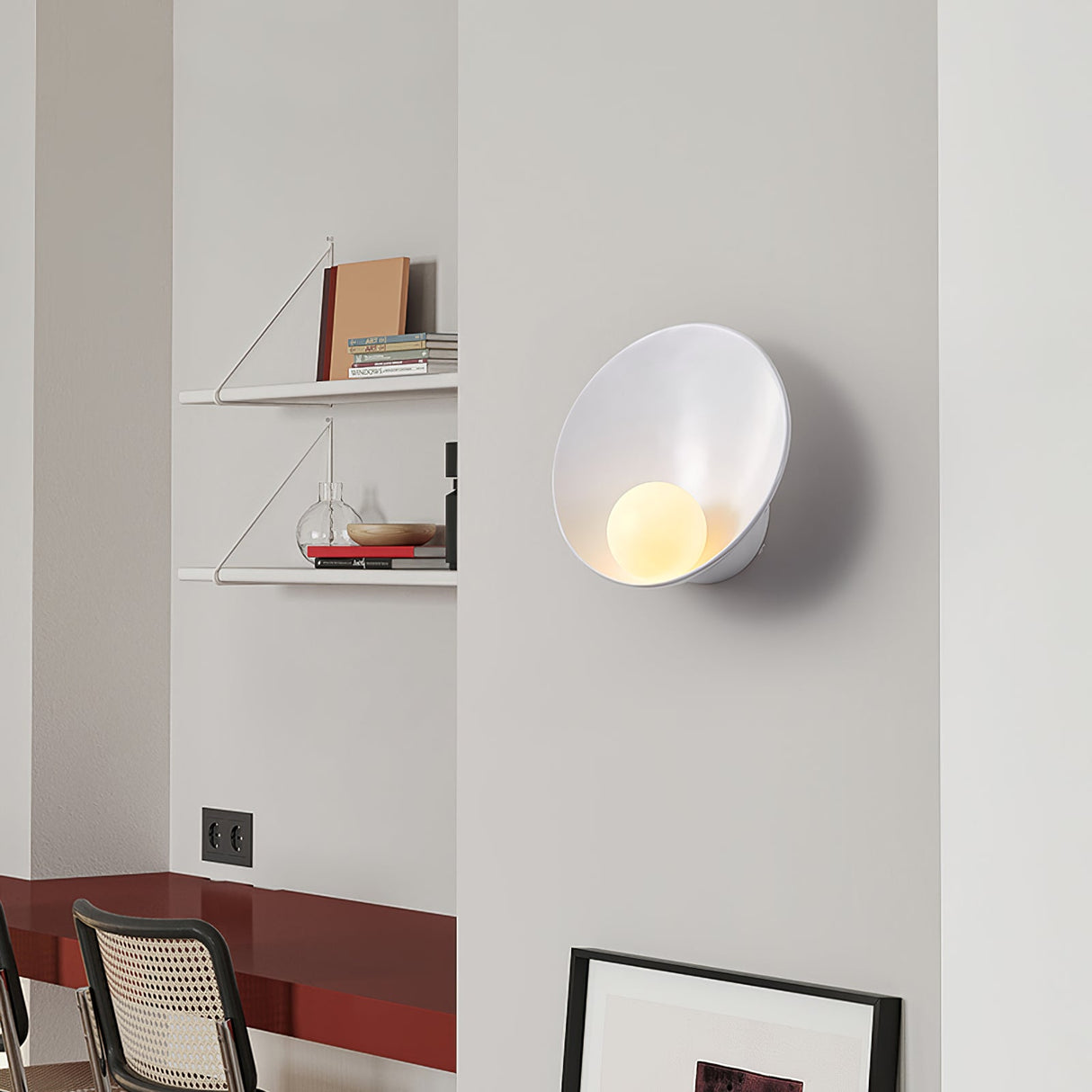 Nordic Wall Light Round Metal Sconce with Ambient Glow - Product detail 11