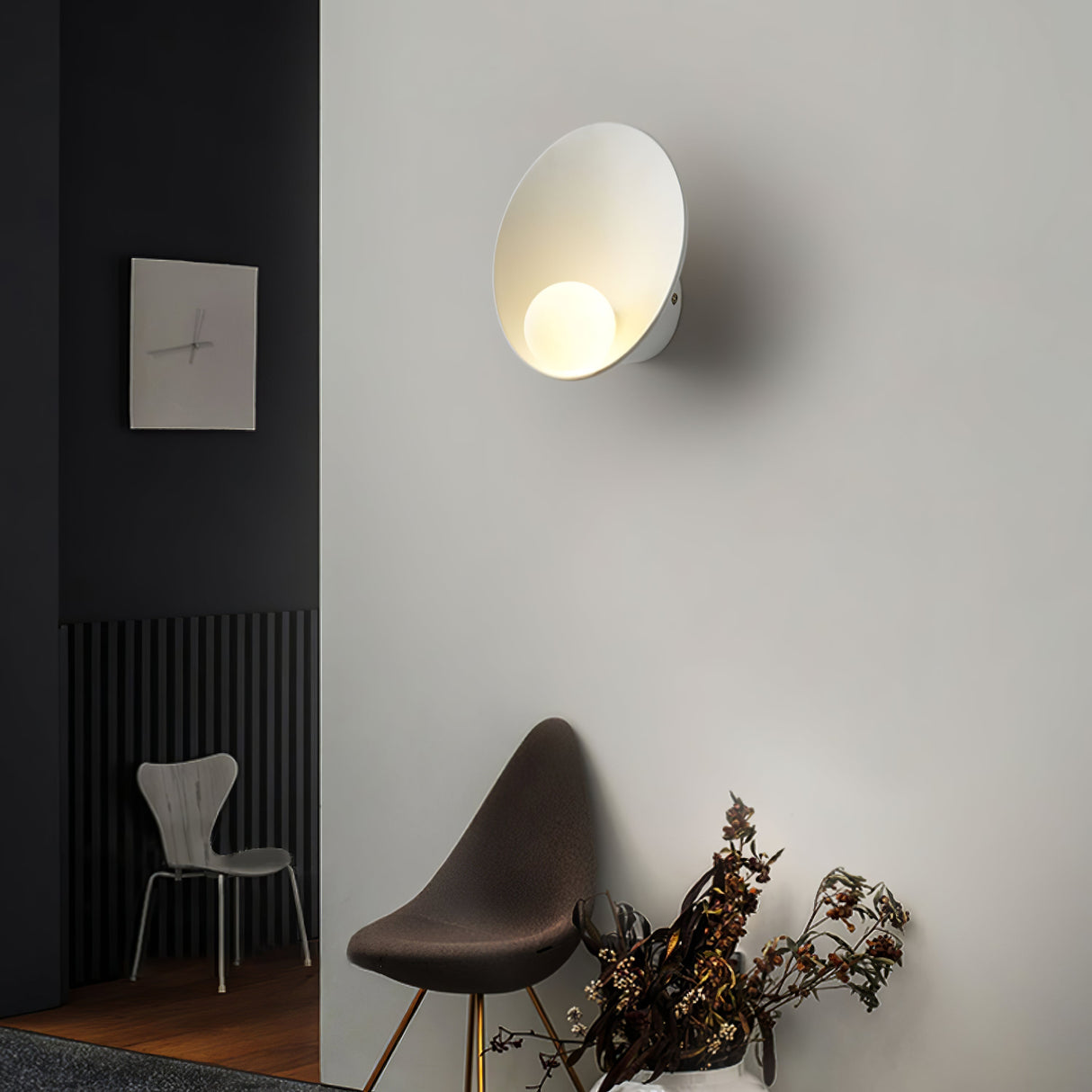 Nordic Wall Light Round Metal Sconce with Ambient Glow - Product detail 12