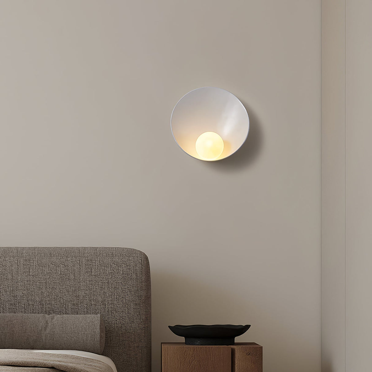 Nordic Wall Light Round Metal Sconce with Ambient Glow - Product detail 13