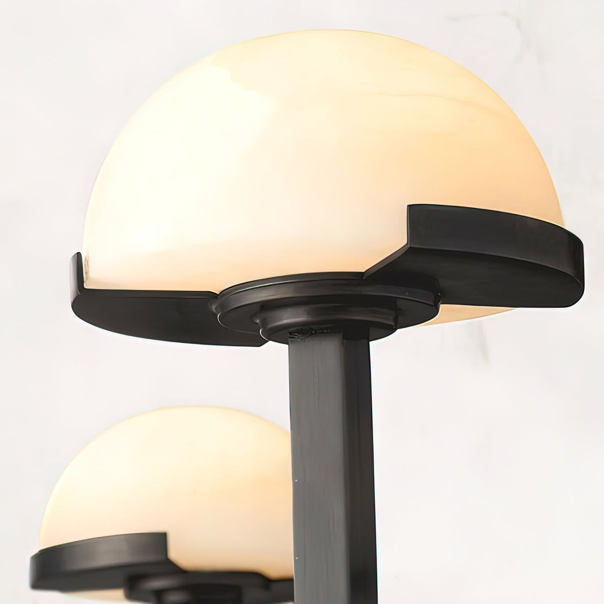 Modern Mushroom Wall Light Brass and Alabaster Dual Sconce - Product detail 9
