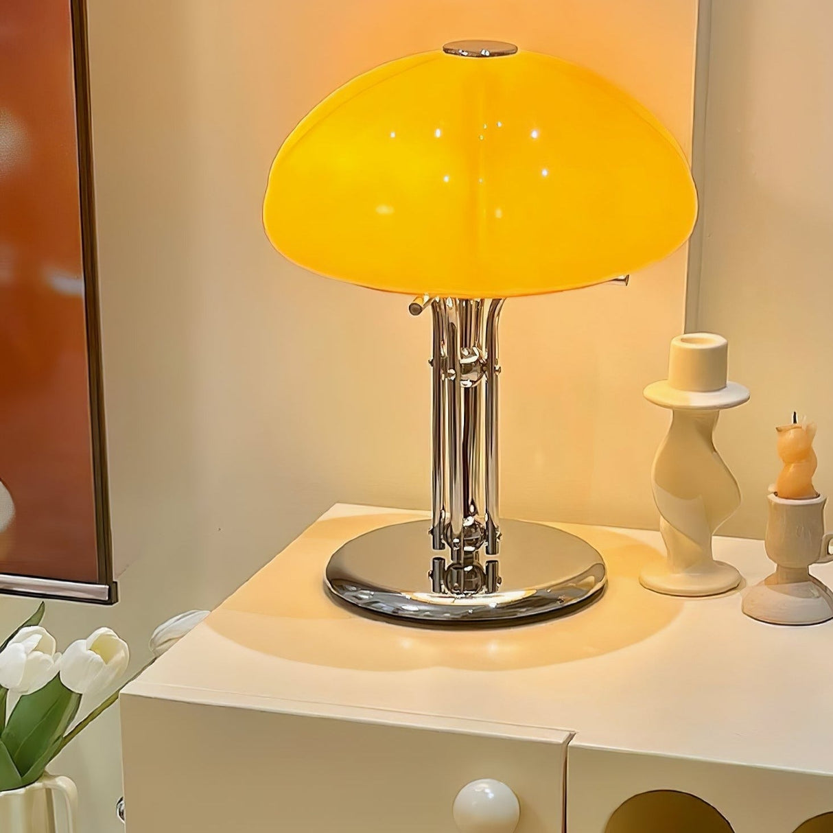 Bauhaus Table Lamp Amber Glass Dome Shade - Product detail 46