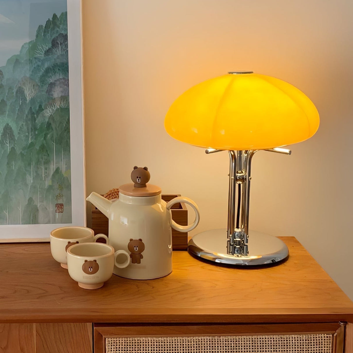 Bauhaus Table Lamp Amber Glass Dome Shade - Product detail 47