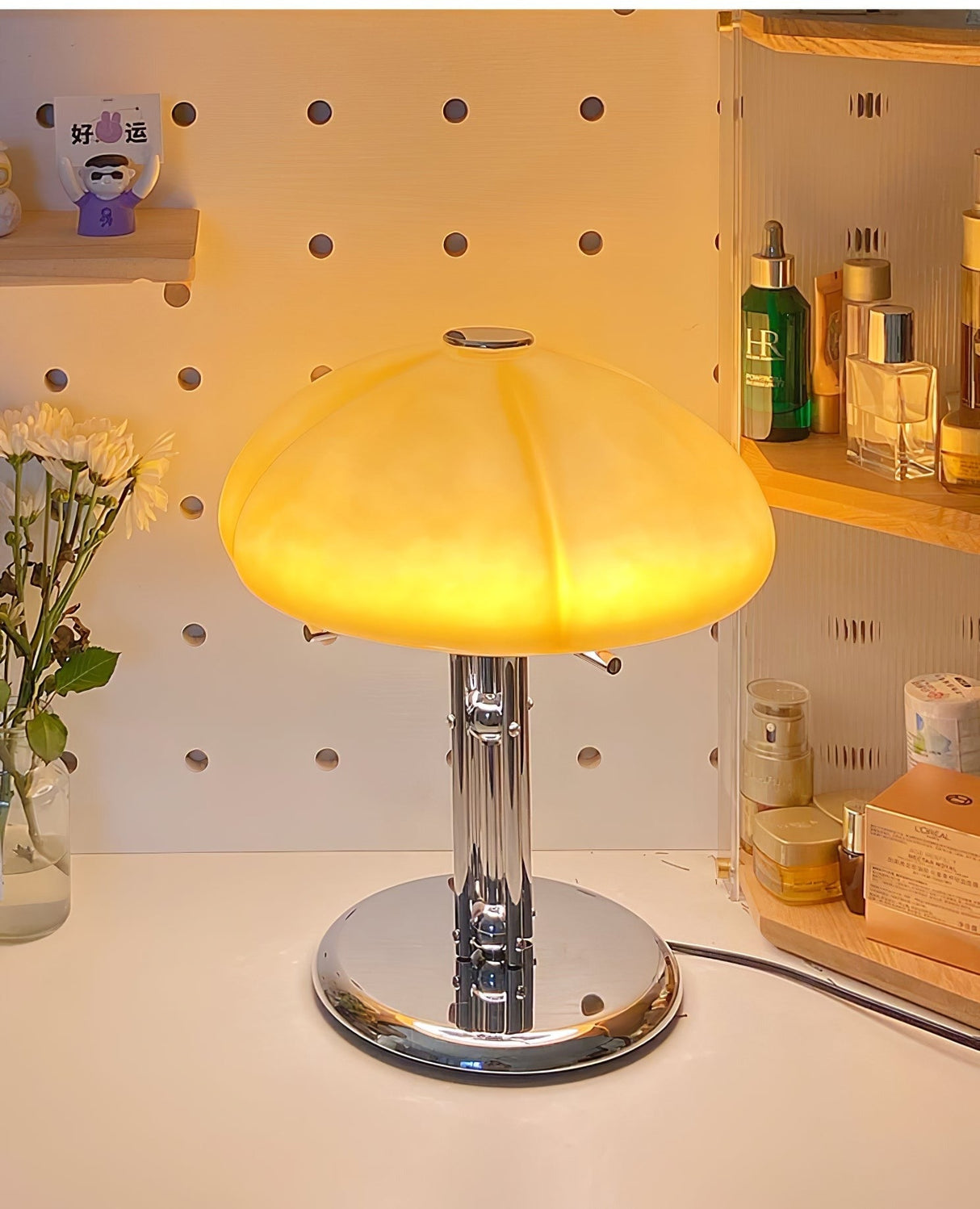 Bauhaus Table Lamp Amber Glass Dome Shade - Product detail 48
