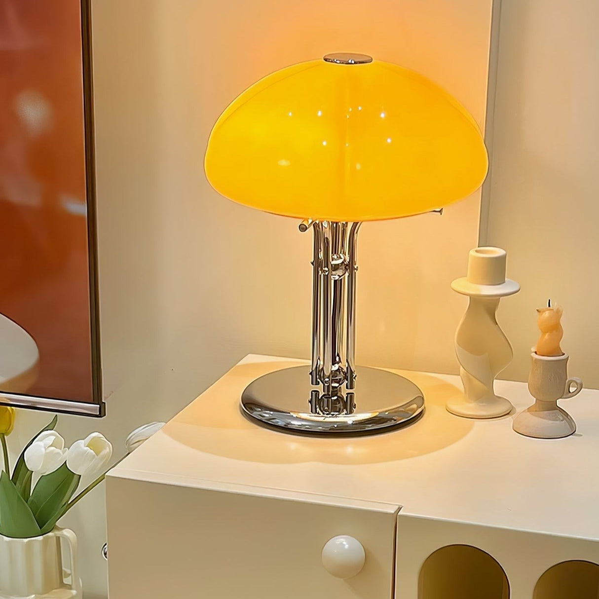 Bauhaus Table Lamp Amber Glass Dome Shade - Product detail 49