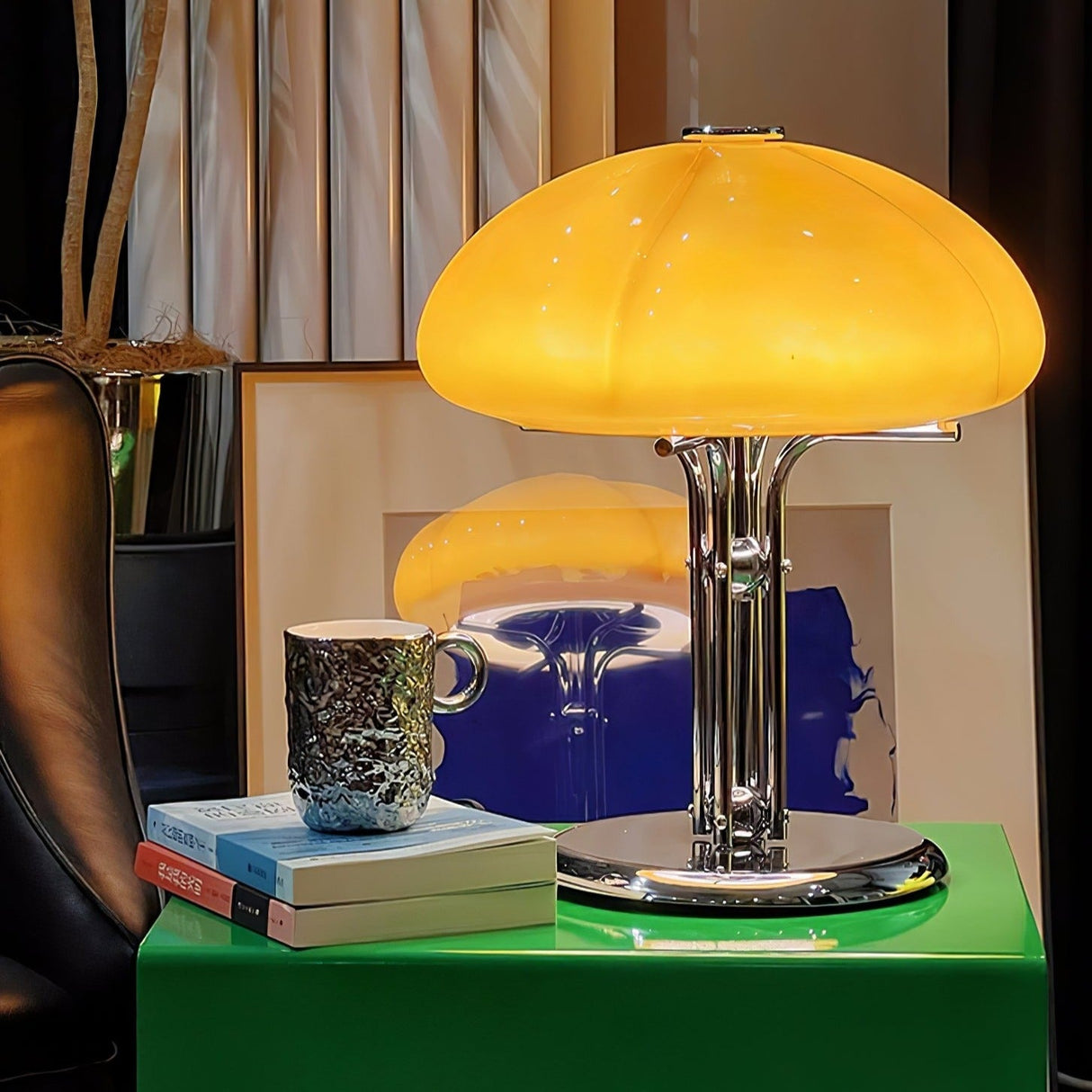 Bauhaus Table Lamp Amber Glass Dome Shade - Product detail 9