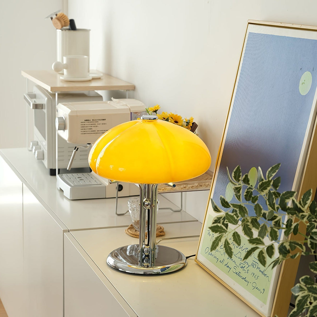 Bauhaus Table Lamp Amber Glass Dome Shade - Product detail 58