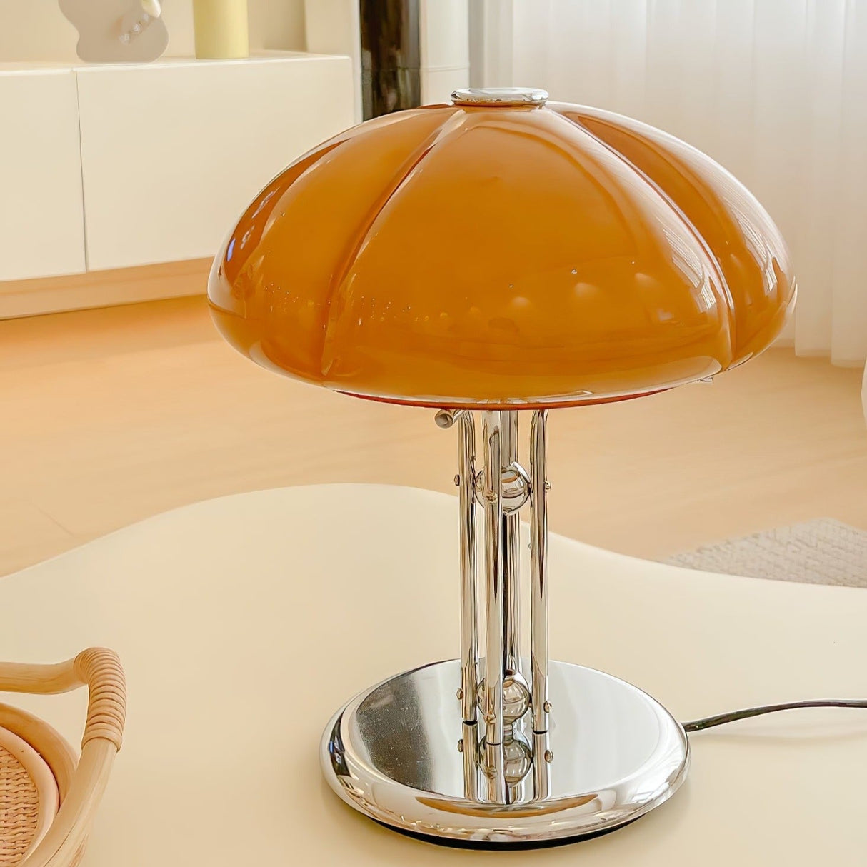 Bauhaus Table Lamp Amber Glass Dome Shade - Product detail 50