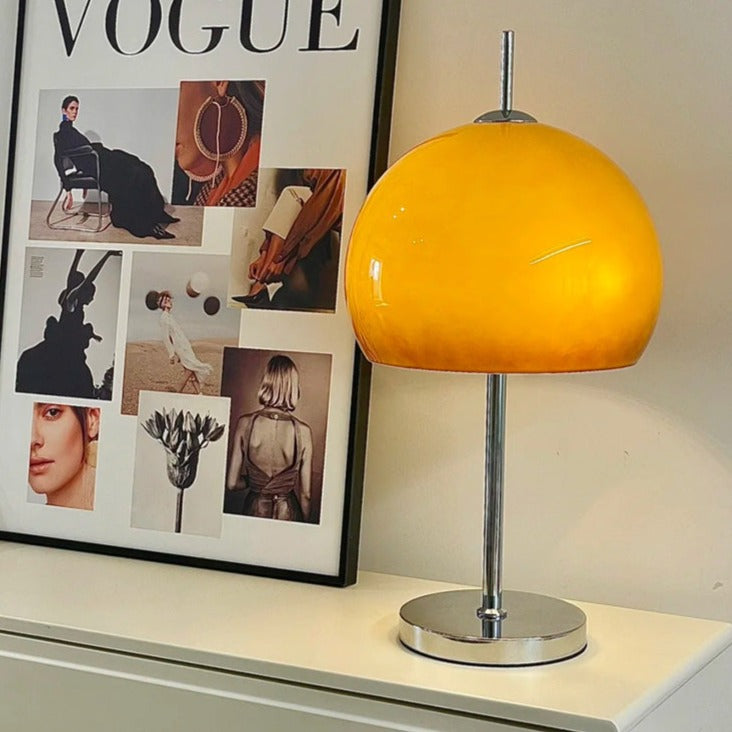 Bauhaus Table Lamp Amber Glass Dome Shade - Product detail 45