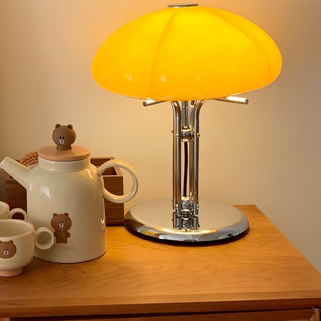 Bauhaus Table Lamp Amber Glass Dome Shade - Product detail 52