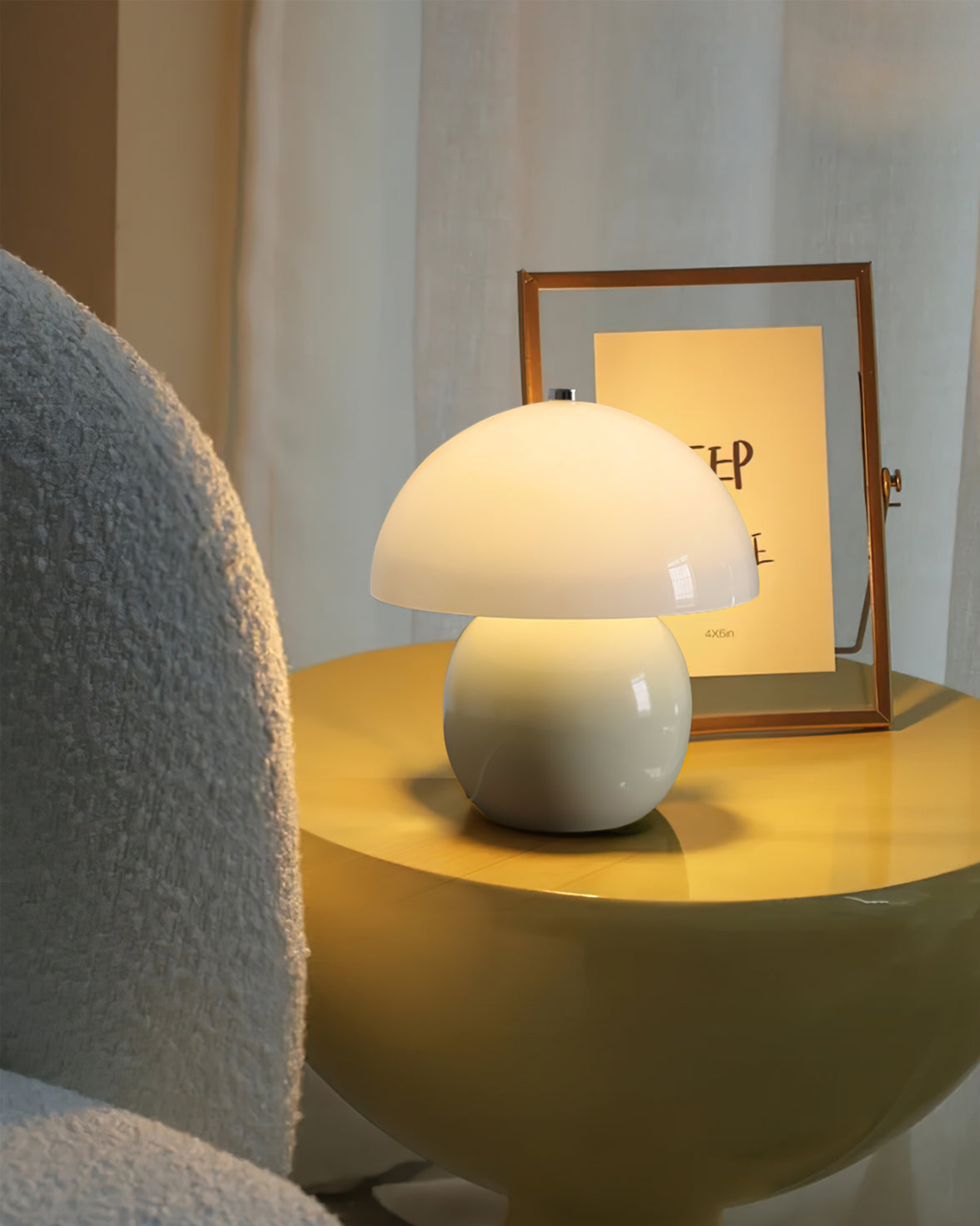 Retro Mushroom Table Lamp Ceramic Orange Dome Design - Product detail 8