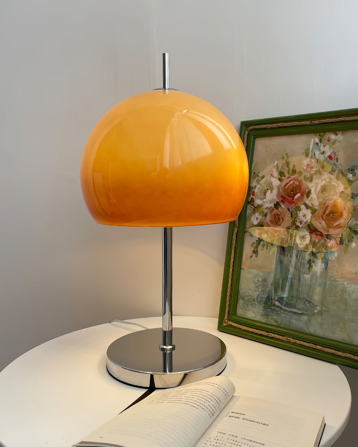 Retro Table Lamp Amber Glass Dome Shade - Product detail 12