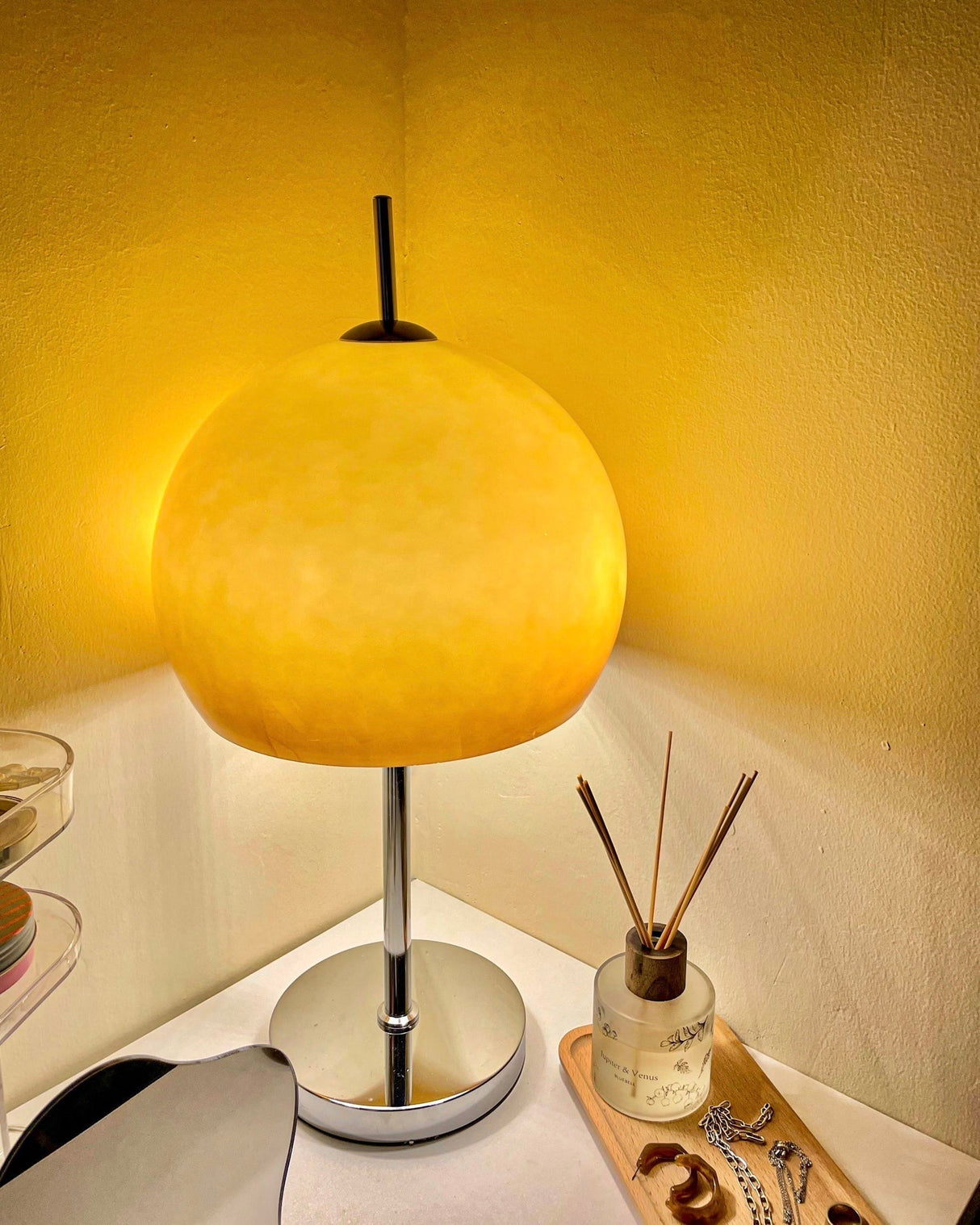 Retro Table Lamp Amber Glass Dome Shade - Product detail 19