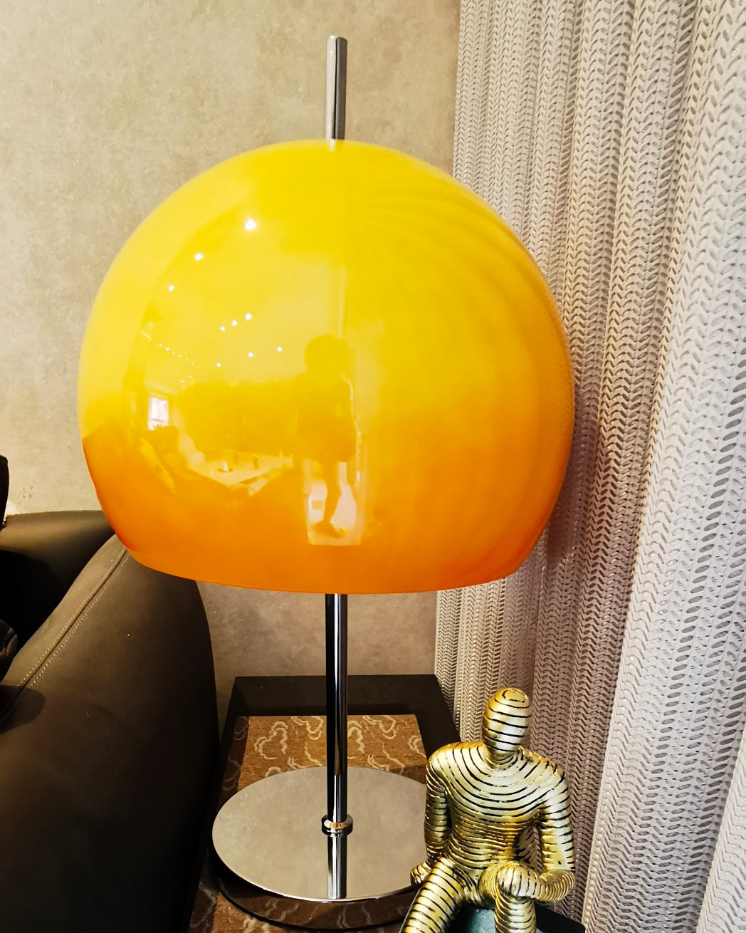 Retro Table Lamp Amber Glass Dome Shade - Product detail 27