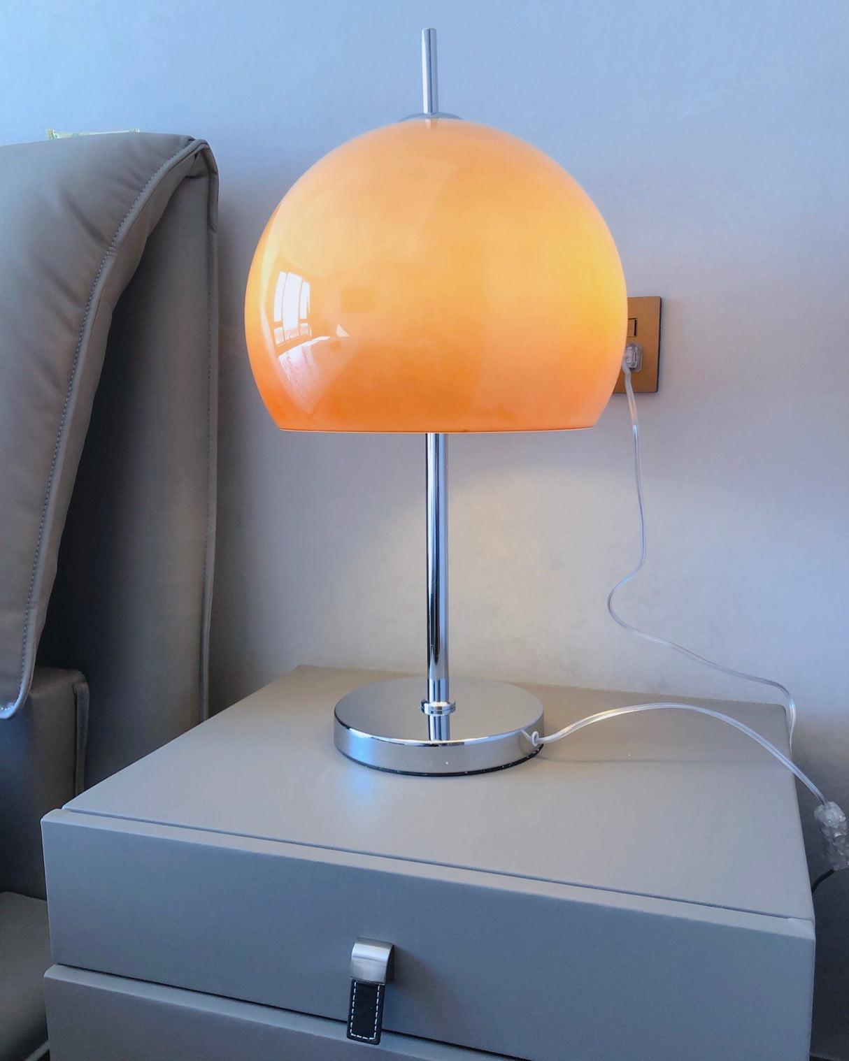 Retro Table Lamp Amber Glass Dome Shade - Product detail 8