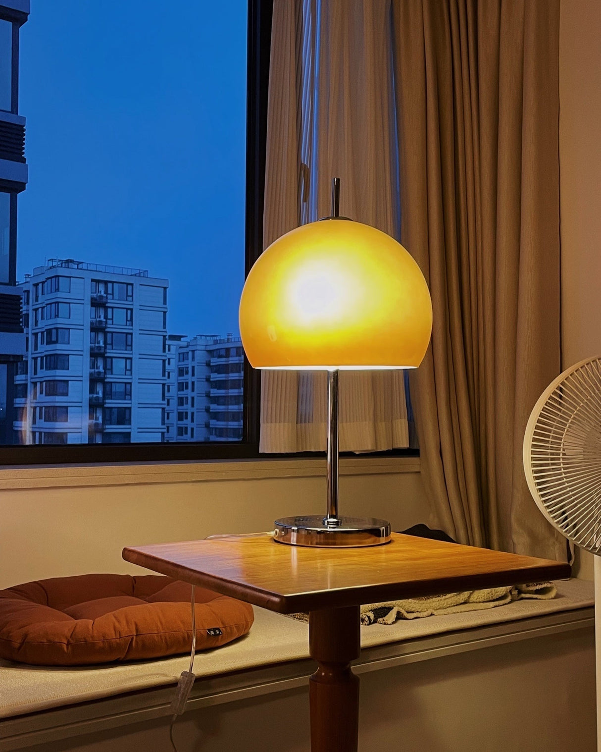 Retro Table Lamp Amber Glass Dome Shade - Product detail 9