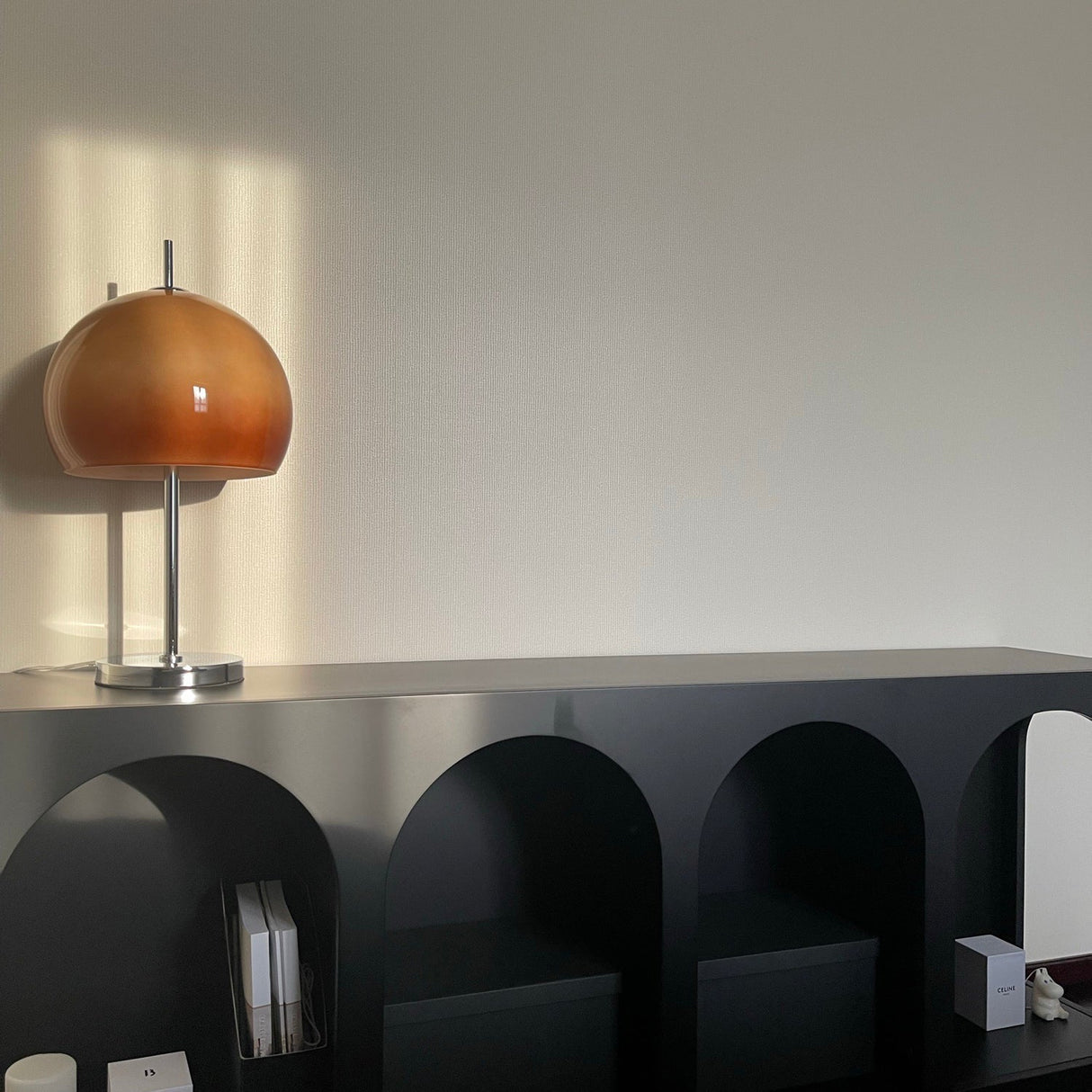 Retro Table Lamp Amber Glass Dome Shade - Product detail 10
