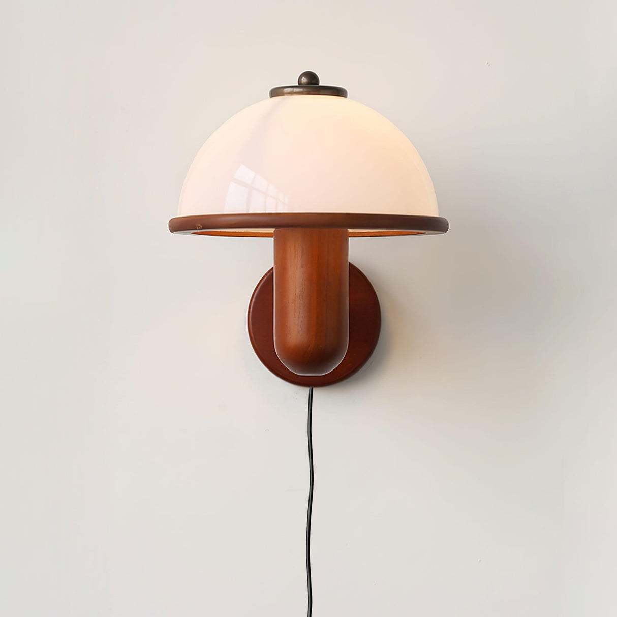 Modern Wood Wall Lamp Oak Dome Shade Design - Product detail 7