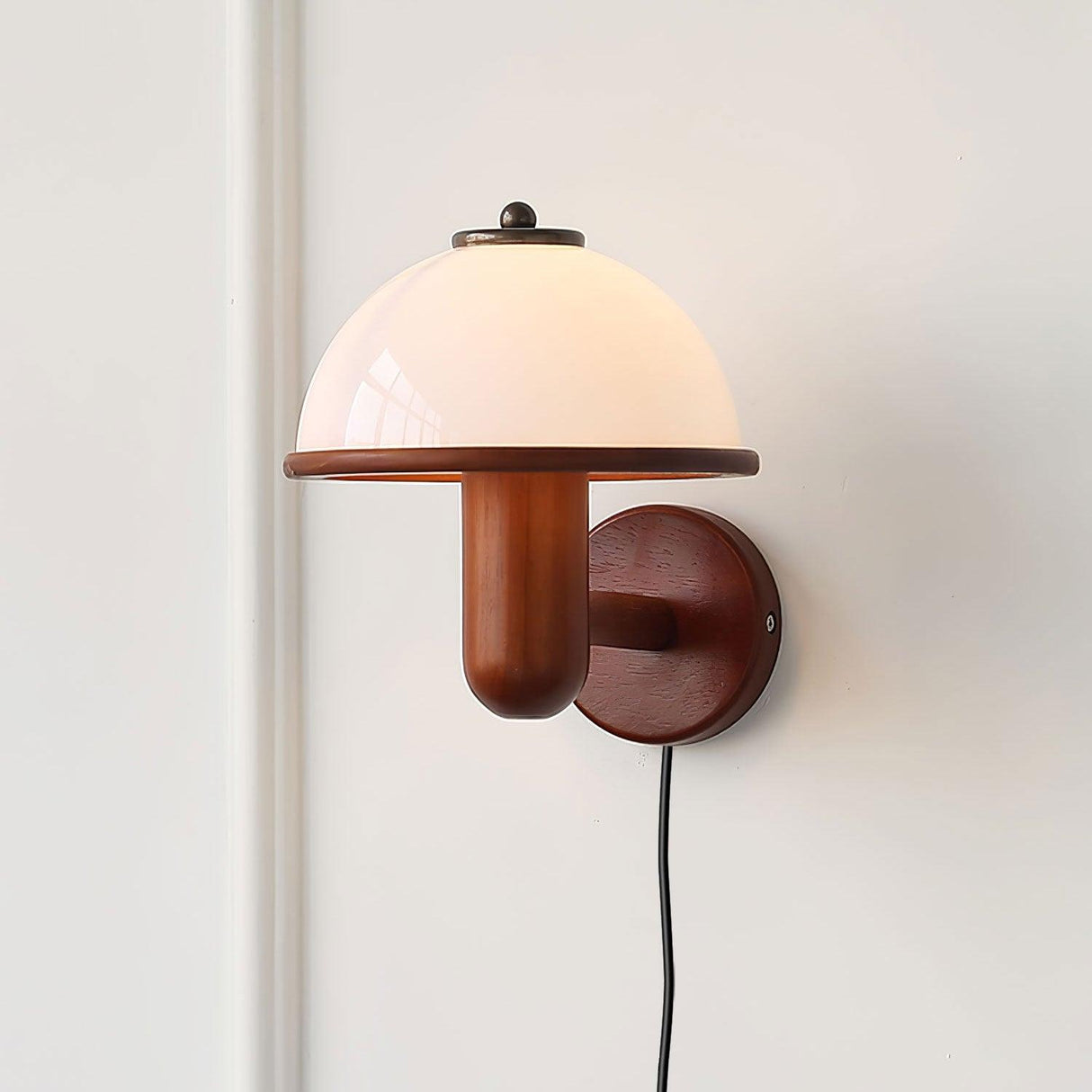 Modern Wood Wall Lamp Oak Dome Shade Design - Product detail 6