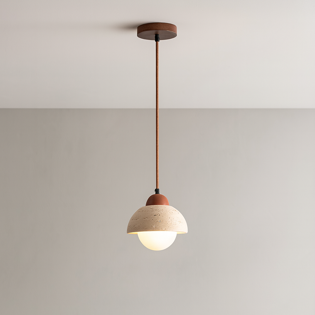 Modern Stone Pendant Light Mushroom Dome Design - Product example