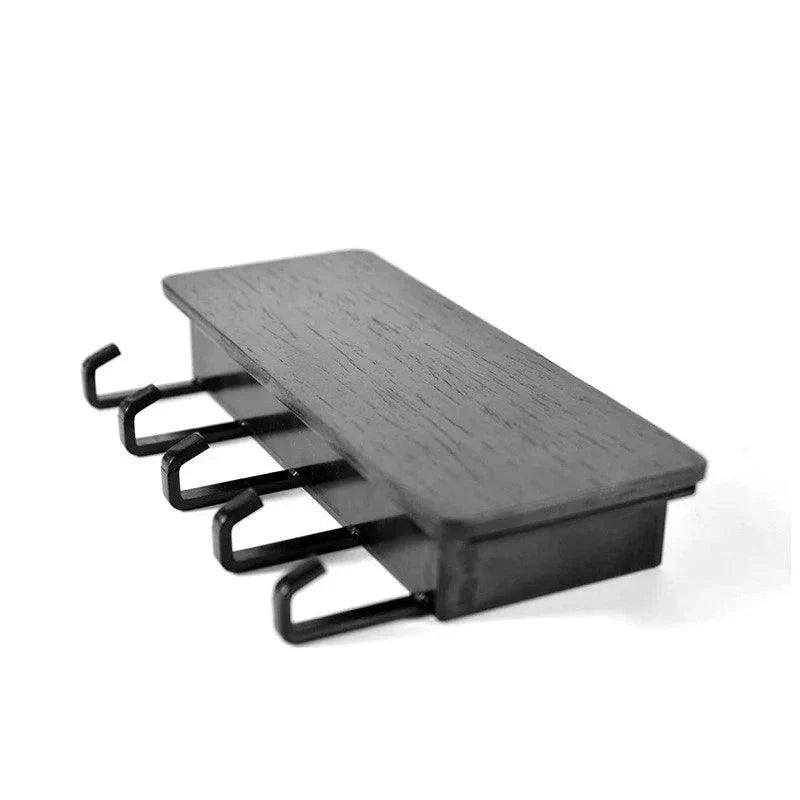 Wall Key Holder Bamboo Wood 5-Hook Organizer - Product detail 12