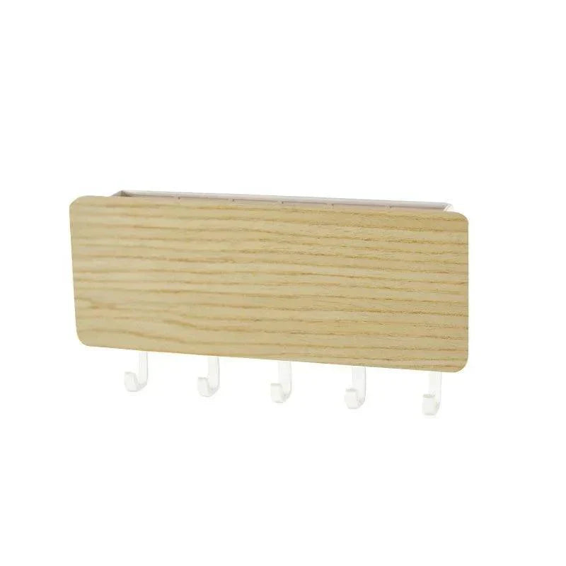 Wall Key Holder Bamboo Wood 5-Hook Organizer - Product detail 9