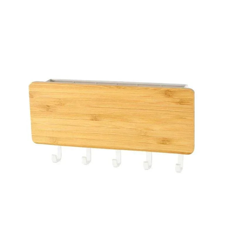 Wall Key Holder Bamboo Wood 5-Hook Organizer - Product detail 11
