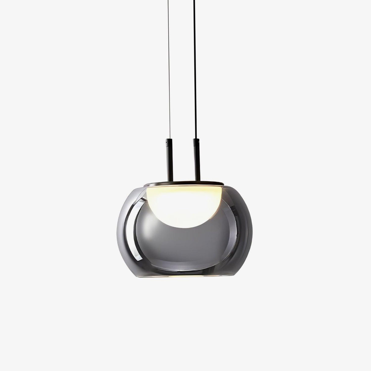 Modern Pendant Light Smoked Glass Halo Design - Product showcase