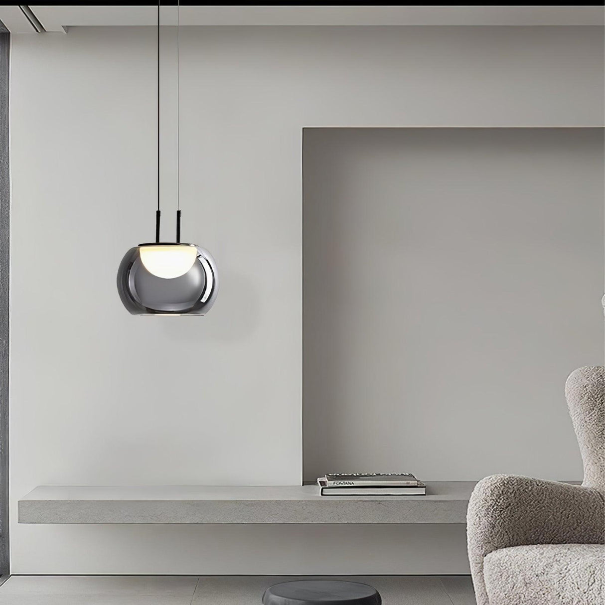 Modern Pendant Light Smoked Glass Halo Design - Product detail 9