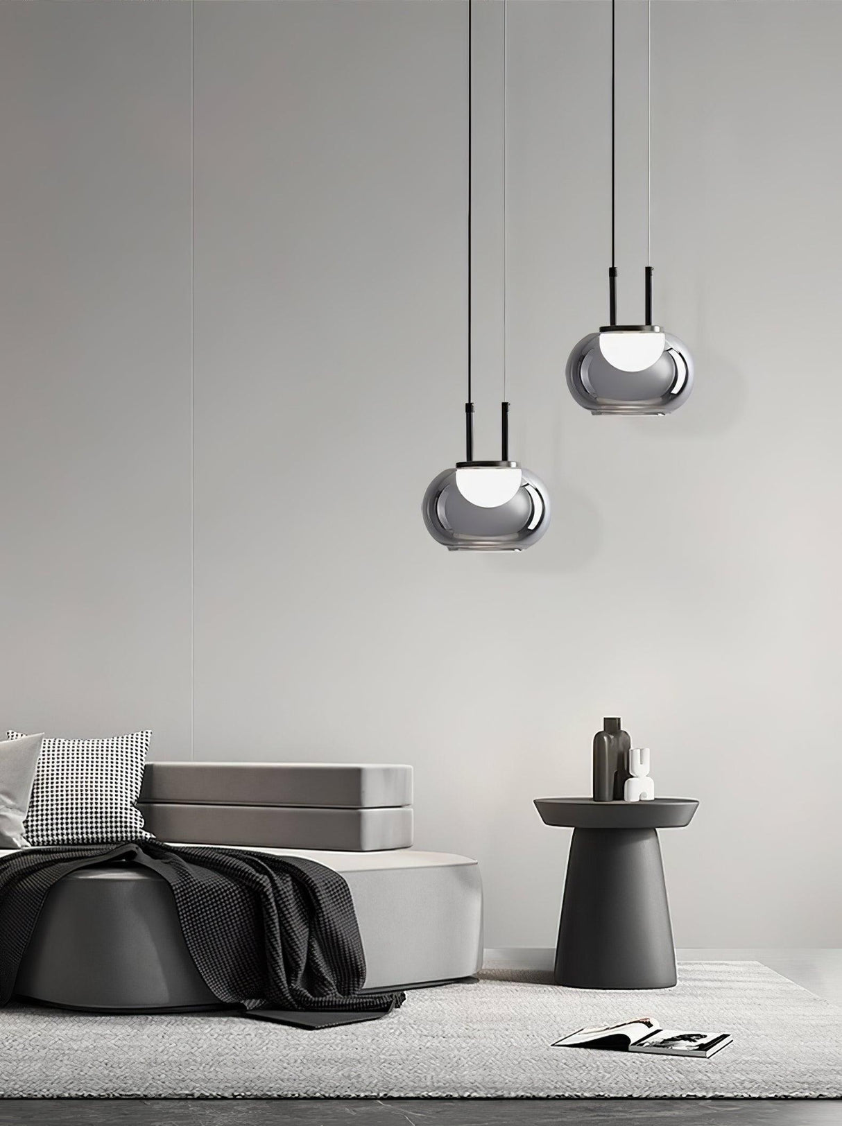 Modern Pendant Light Smoked Glass Halo Design - Product detail 13