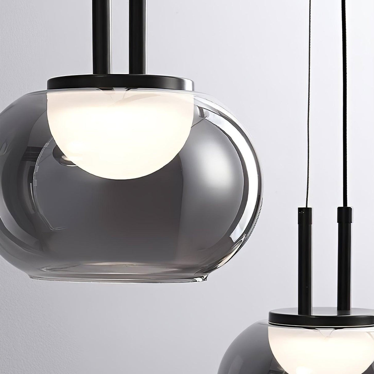 Modern Pendant Light Smoked Glass Halo Design - Product detail 14