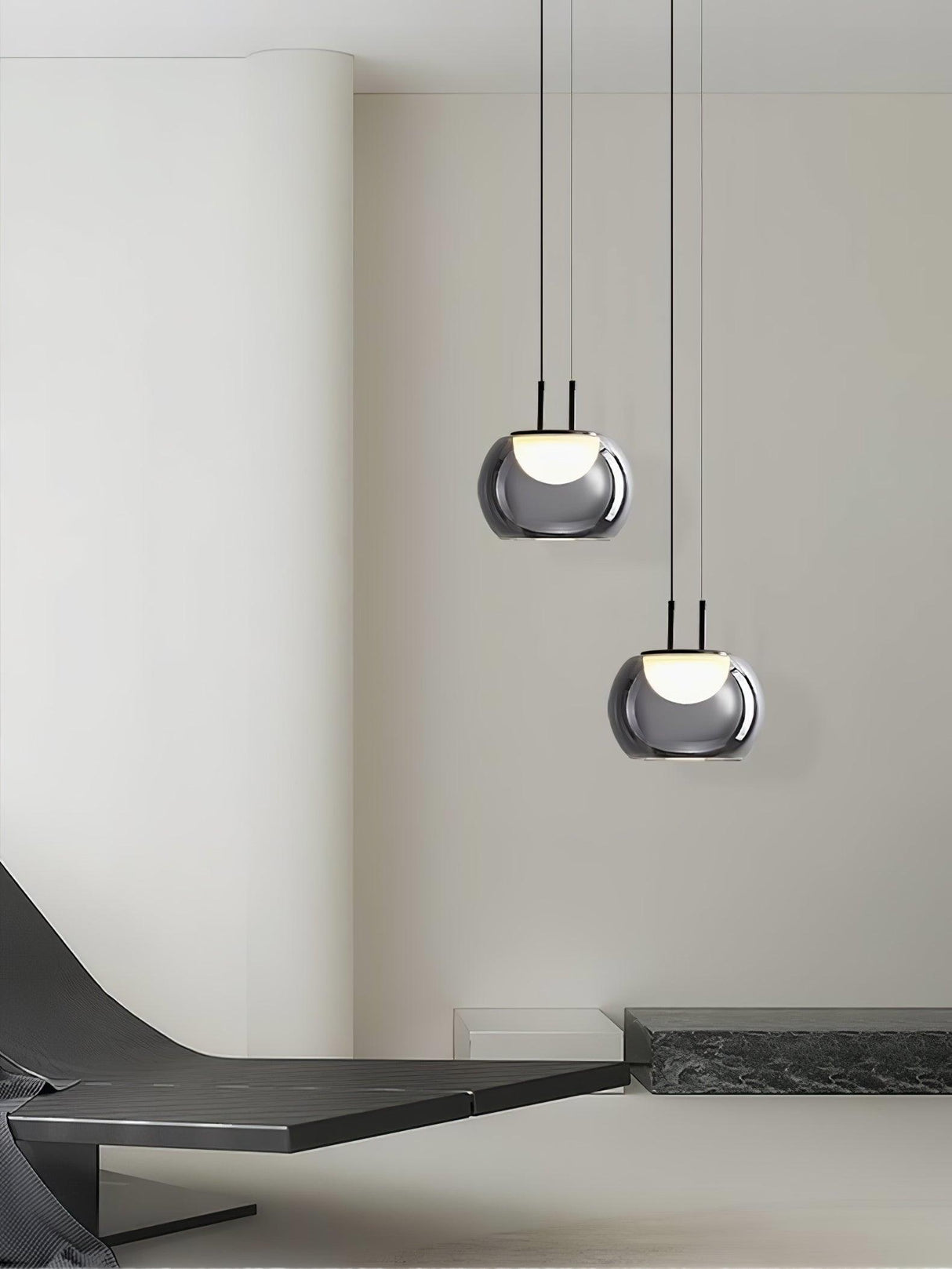 Modern Pendant Light Smoked Glass Halo Design - Product detail 15