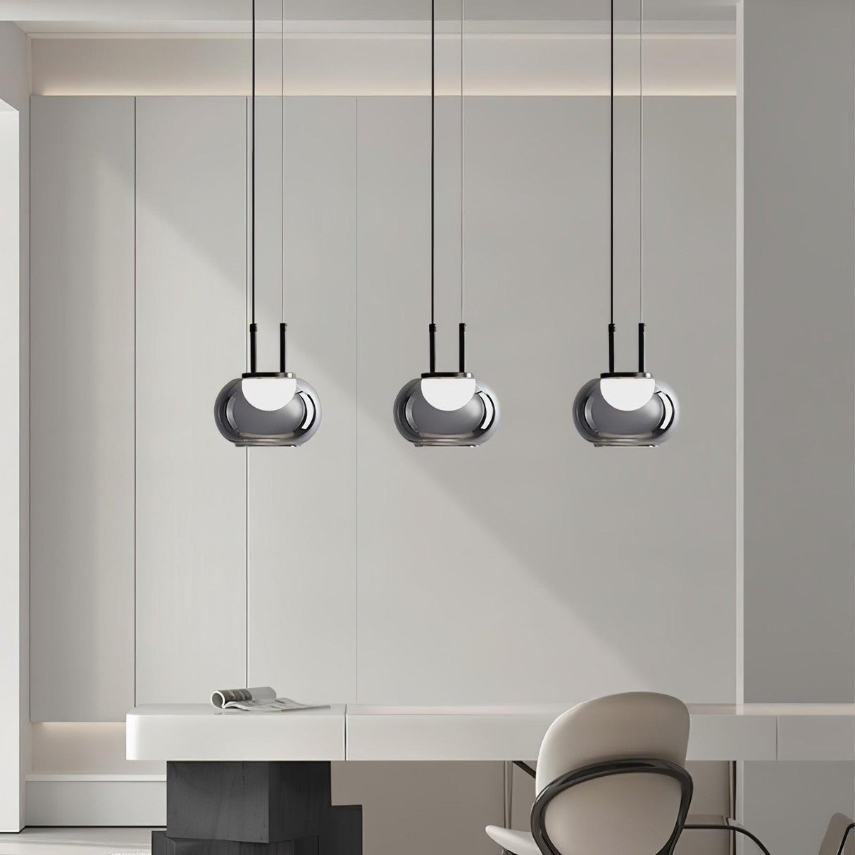 Modern Pendant Light Smoked Glass Halo Design - Product detail 27