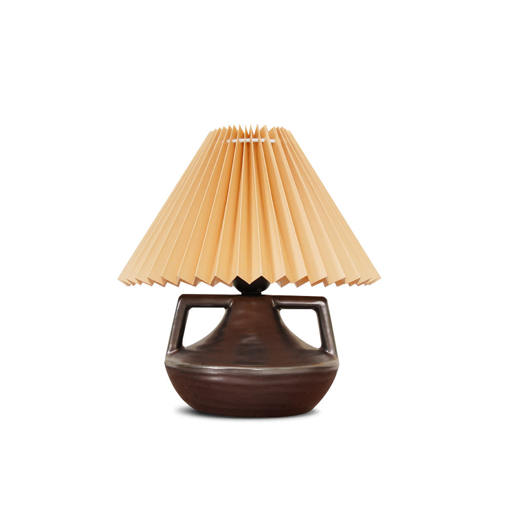 Ceramic Table Lamp Pleated Shade Brown Base - Product detail 20