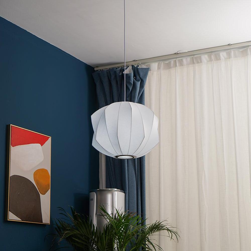 Modern Pendant Light White Silk Spherical Shade - Product example