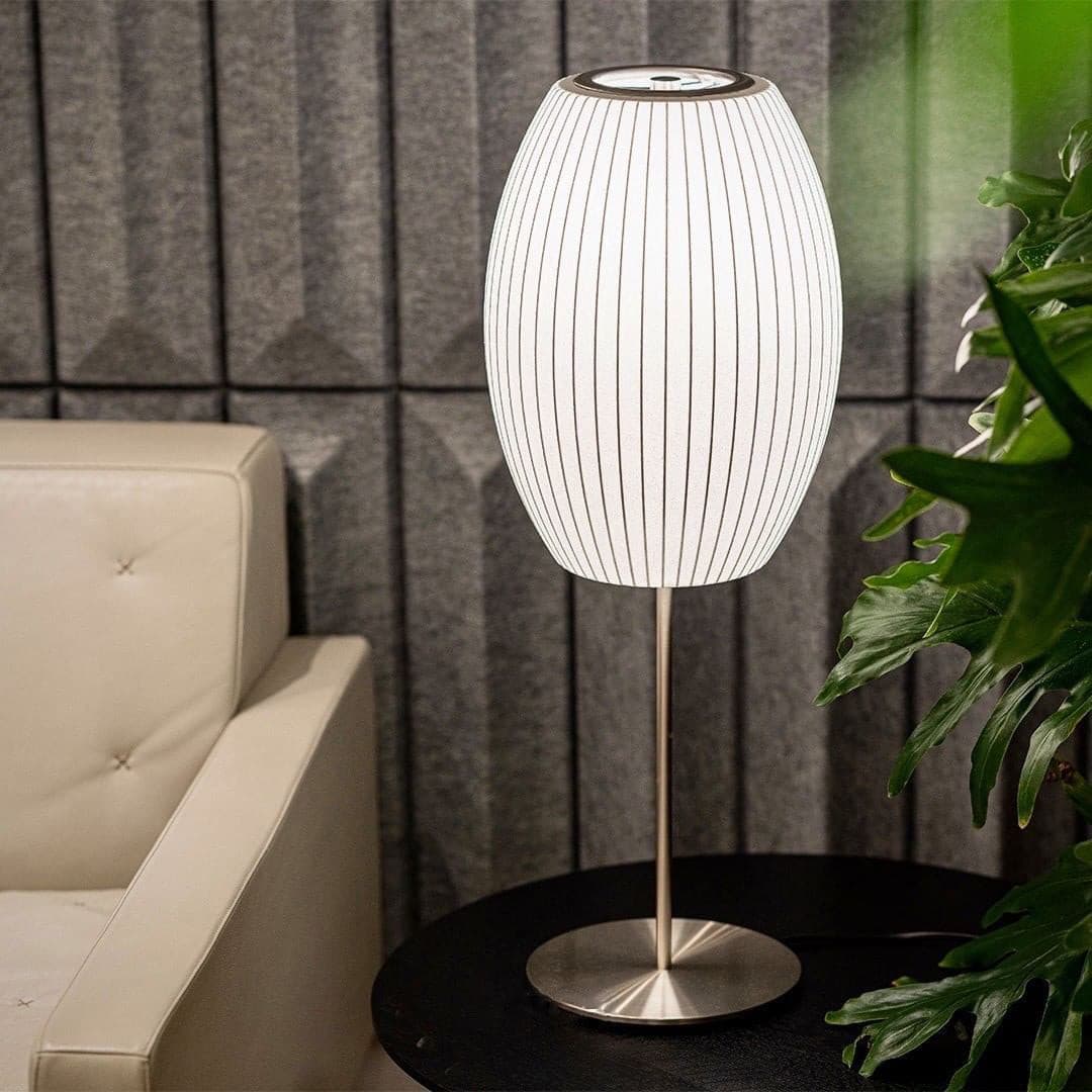 Modern Table Lamp White Bubble Shade Design - Detailed view
