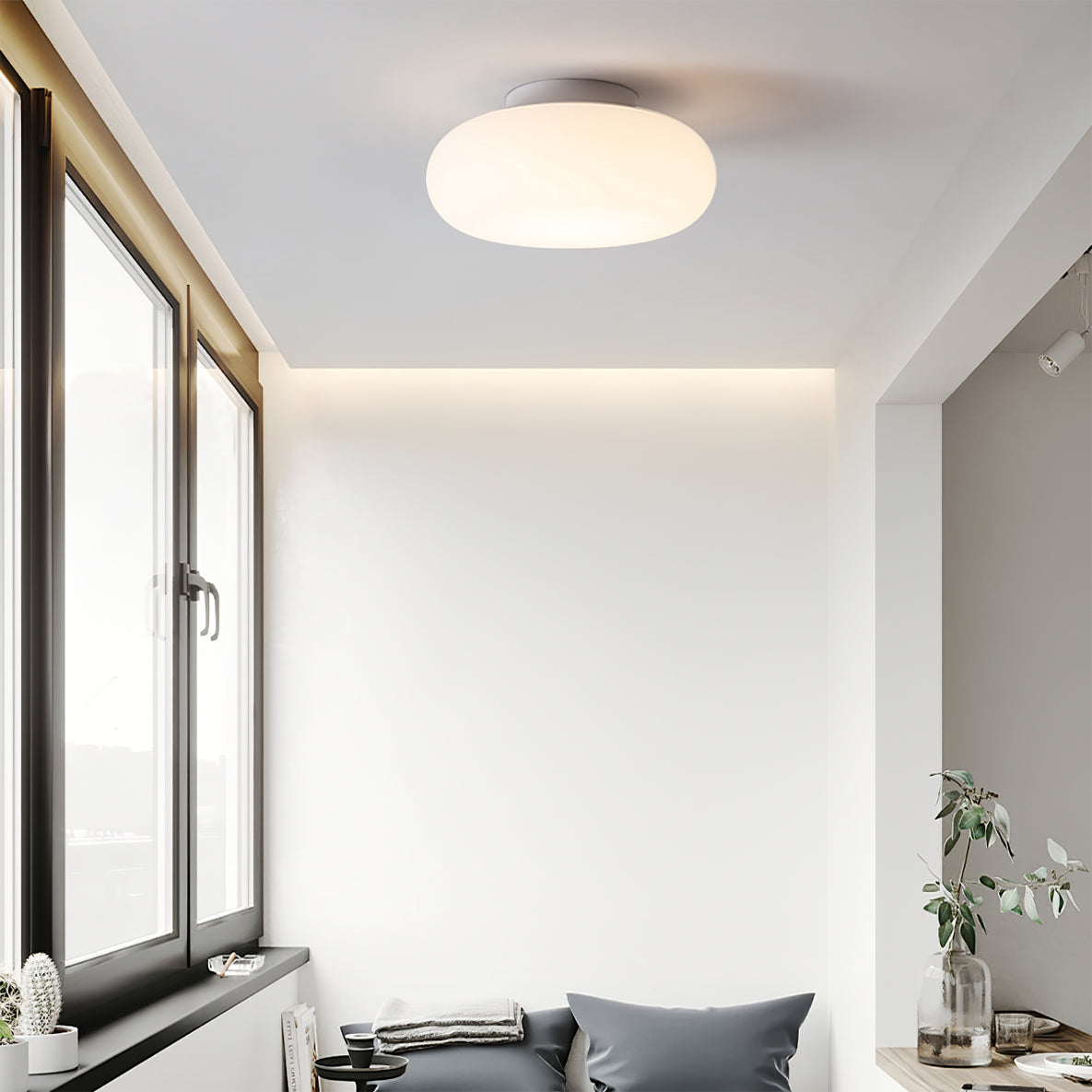 Modern LED Ceiling Light White Oval Minimalist Design - Product detail 13
