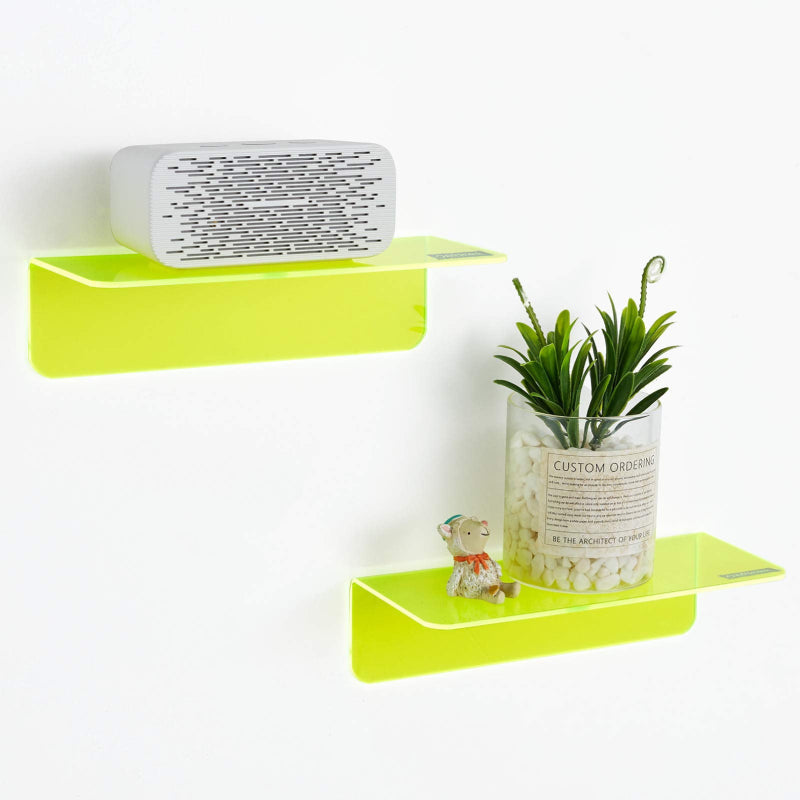 Acrylic Floating Shelves Vibrant Modern Wall Mount Set - Detailed view