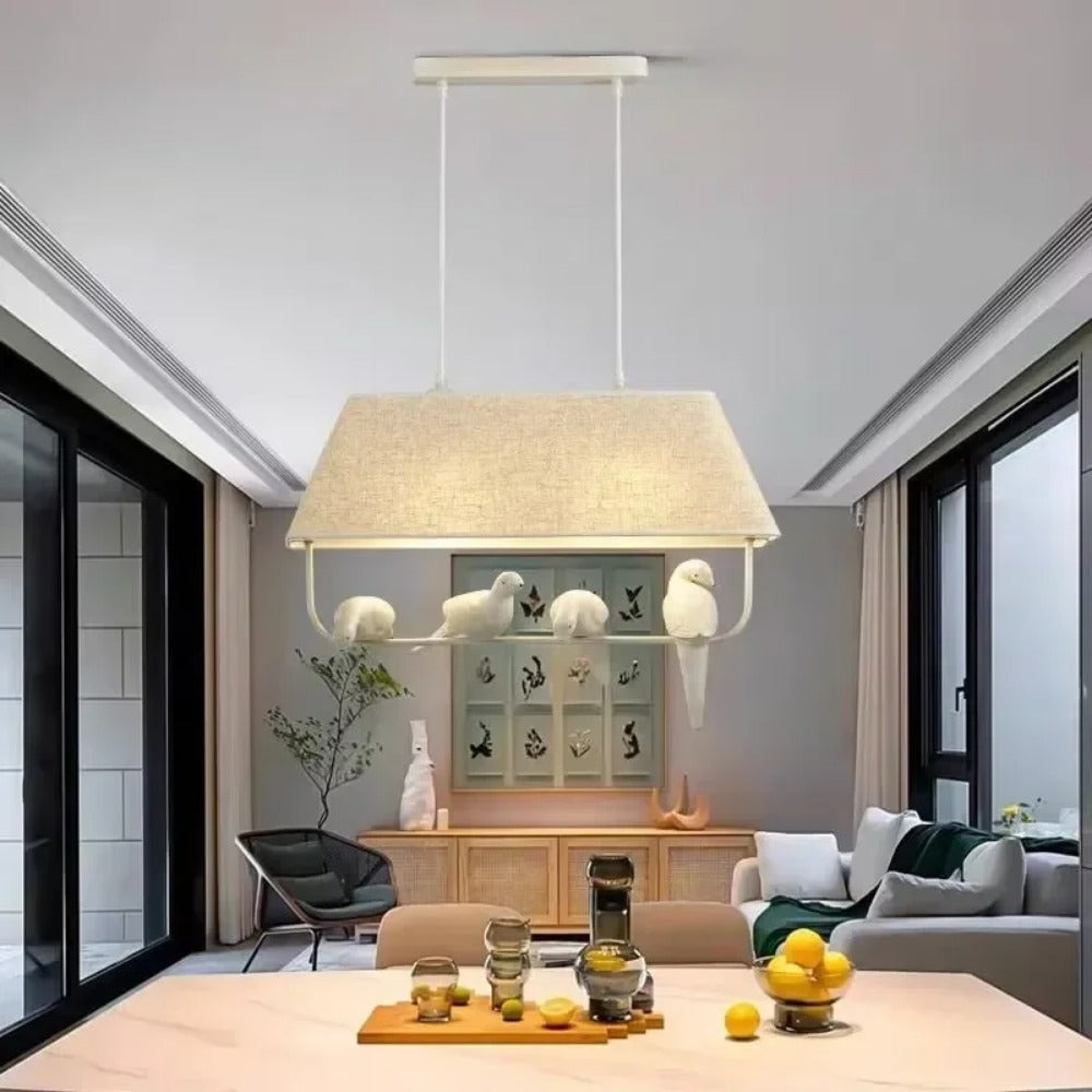 Rattan Pendant Light Bird Cage Design with Decorative Bird - Product detail 5